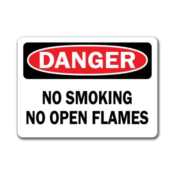 Signmission Danger Sign-No Smoking No Open Flames-10in x 14in OSHA, 10" L, 14" H, DS-No Smoking No Open Flames DS-No Smoking No Open Flames - main